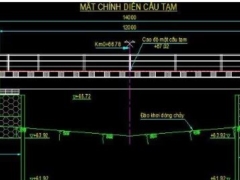 Bản vẽ cad cầu tạm 1 nhịp l=12m b=5m