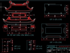 Bản vẽ CAD Đền thờ chùa công trình Đền Đô Đình Bảng Bắc Ninh
