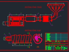 Bản vẽ cad hệ thống nạp thải động cơ 1NZ-FE