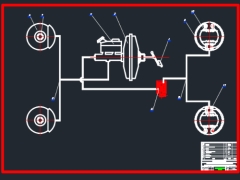 Bản vẽ CAD hệ thống phanh dẫn động thủy lực trên ô tô con