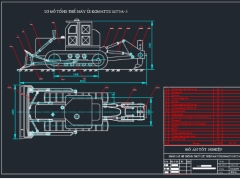Bản vẽ cad hệ thống thủy lực máy ủi KOMATSU D275A