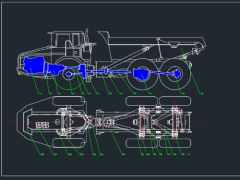 Bản vẽ cad hệ thống treo xe tải 3 cầu