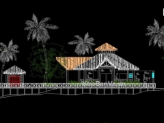 Bản vẽ cad kiến trúc thiết kế quán bar trong khu resort