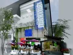 Bản vẽ CAD mẫu biệt thự phố cà phê 3 tầng 12x22m