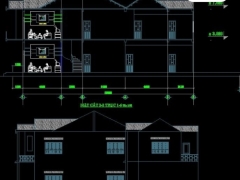 Bản vẽ cad mẫu  nhà phố 2 tầng diện tích 5x19m (danh mục: kiến trúc và kết cấu)