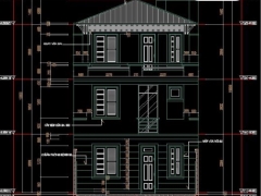 Bản vẽ cad mẫu nhà phố 6x16m với kiến trúc 3 tầng