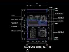 Bản vẽ cad nhà 2 tầng 5.5x16m ( Kiến trúc, kết cấu, điện nước)
