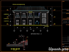 Bản vẽ CAD Nhà ăn Bếp 2 tầng 12.6x18.6m (Full kiến trúc, kết cấu, điện nước, thống kê thép)