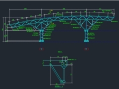 Bản vẽ CAD nhà để xe máy kết cấu thép