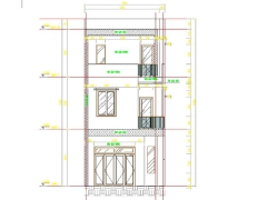 Bản vẽ cad nhà phố 3 tầng 5.5x18m