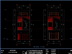 Bản vẽ CAD nhà phố 3 tầng 5x20m (Kiến trúc, Kết cấu, Điện nước)
