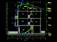 Bản vẽ CAD nhà phố 4 tầng 5x16m mai tum ( kiến trúc, kết cấu, điện nước)