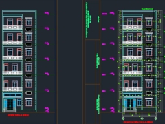Bản vẽ CAD Nhà phố 6 tầng kích thước 8x16m