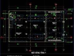 Bản vẽ cad nhà sửa xe ô tô 1 tầng 1 lửng diện tích 10.25x18.25m