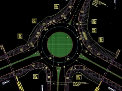 Bản vẽ cad nút giao vòng xuyến có đường đồng mức