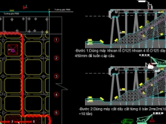 Bản vẽ cad phá dỡ kết cầu sàn bê tông thi công cọc cầu cảng biển