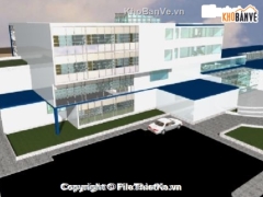 Bản vẽ cad thiết kế bệnh viện mẫu 3d đầy đủ chi tiết