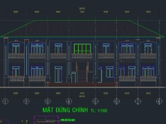 Bản vẽ cad thiết kế nhà nghỉ dân quân thường trực 2 tầng 26.1x10.3m Ban CHQS