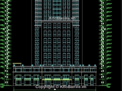 Bản vẽ cad thiết kế tòa nhà cao tầng phần cao và mặt bằng