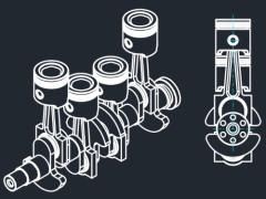 Bản vẽ Cad trục khuỷu - thanh truyền