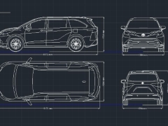  bản vẽ cad tuyến hình xe ô tô toyota sienna