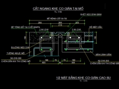 Bản vẽ cấu tạo khe co gian cao su tại mố dầm I 33m bề rộng cầu 12m