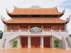Bản vẽ chùa 2 tầng - Hà Nội ( Tổng diện tích: 500m2)