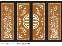 Bản vẽ cổng 4 cánh chữ thọ cnc