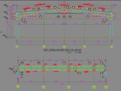 Bản vẽ công trình khung hỗn hợp cột bê tông kèo thép nhịp 33m đầy đủ chi tiết