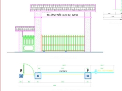 Bản vẽ cổng trường đầy đủ chi tiết + dự toán