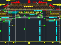 Bản vẽ Đình Bình Thạnh 25.5x12.2m và các hạng mục phụ trợ (Trọn bộ kiến trúc + kết cấu)