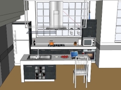 Bản vẽ dựng model skecthup nội thất bếp 2021