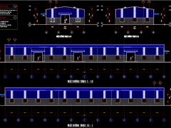 Bản vẽ file autocad thi công nhà kho xưởng xây dựng Kích thước 17x72m