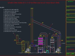Bản vẽ hệ thống xử lý khí thải nhà xưởng chế biến than hoạt tính