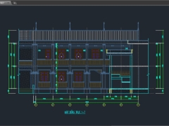 Bản vẽ Hội trường 2 tầng Trường Học kích thước 9.9x16.2m File cad (kiến trúc + Kết cấu)
