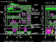 Bản vẽ hotel 3 tầng 30x12m – kích thước