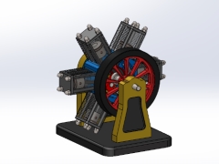 Bản vẽ Inventor động cơ 6 xi lanh xuyên tâm khí nén