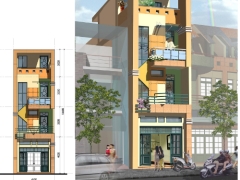 Bản vẽ kết cấu kiến trúc nhà phố 3 tầng kích thước 4.2x21m