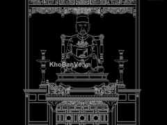 Bản vẽ kết cấu kiến trúc thiết kế đền thờ Vua Gia Long
