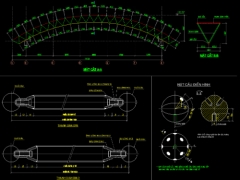 Bản vẽ kết cấu mái không gian nhịp 30m