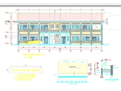 Bản vẽ khối phòng học chức năng 02 tầng trường mầm non Kt 28,8x13,3 đầy đủ bản vẽ kiến trúc, điện nước, PCCC, kết cấu, dự toán