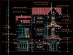 Bản vẽ Kiến trúc Biệt thự kết hợp Kinh doanh 3 tầng 8.4x12.91m