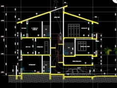 Bản vẽ kiến trúc mẫu biệt thự gia đình trên đất 12x24m 3 tầng