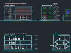 Bản vẽ kiến trúc ngân hàng 3 tầng 15x25m