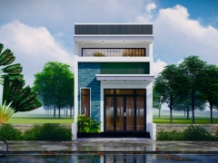 Bản vẽ Kiến trúc nhà gác lửng hiện đại 5x15m 3 phòng ngủ