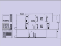 Bản vẽ kiến trúc nhà lô phố 3 tầng hiện đại 5x20m mặt tiền