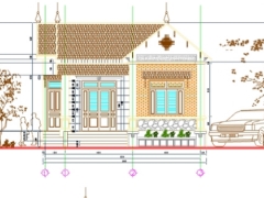 Bản vẽ kiến trúc nhà ở 1 tầng ( cấp 4 )  9.2x11.9m đã hoàn công xây dựng