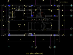 Bản vẽ kiến trúc nhà phố 5 tầng 6x10m.