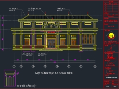 Bản vẽ kiến trúc nhà văn hóa thôn Du Tràng Bắc Ninh kt 16.9x23m