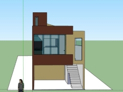 Bản vẽ mẫu nhà phố 2 tầng 5x25m .skp
